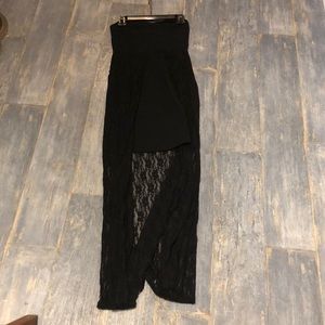 Black Mini Dress with Train